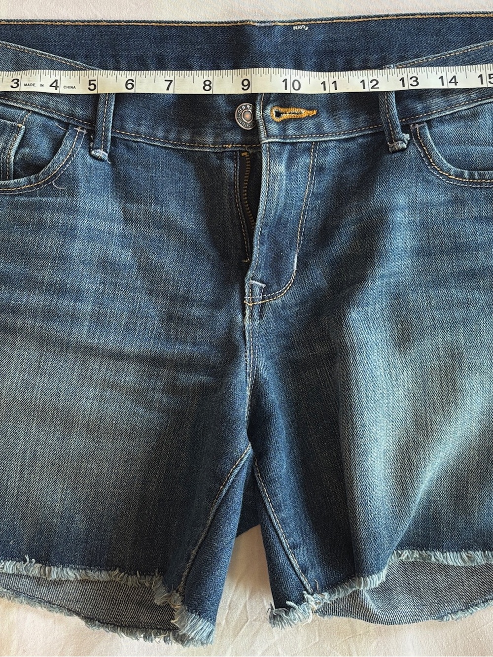 Old Navy Blue Denim Waistband with Cream Pocket Lining